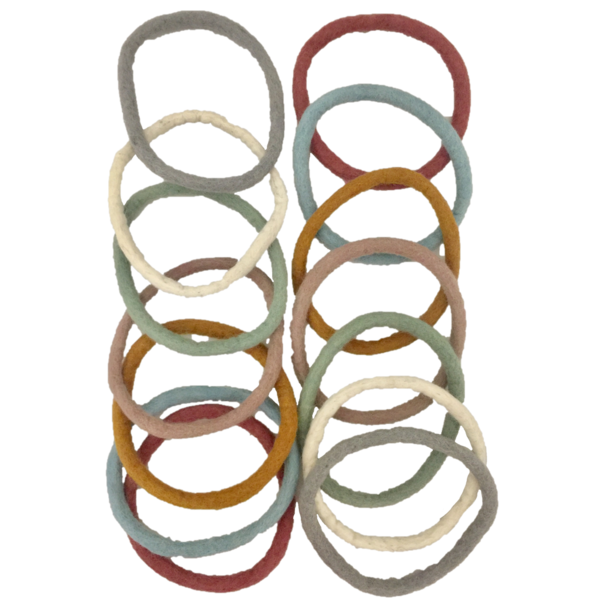 Papoose Toys Papoose Toys Earth Felt Rings 28pc
