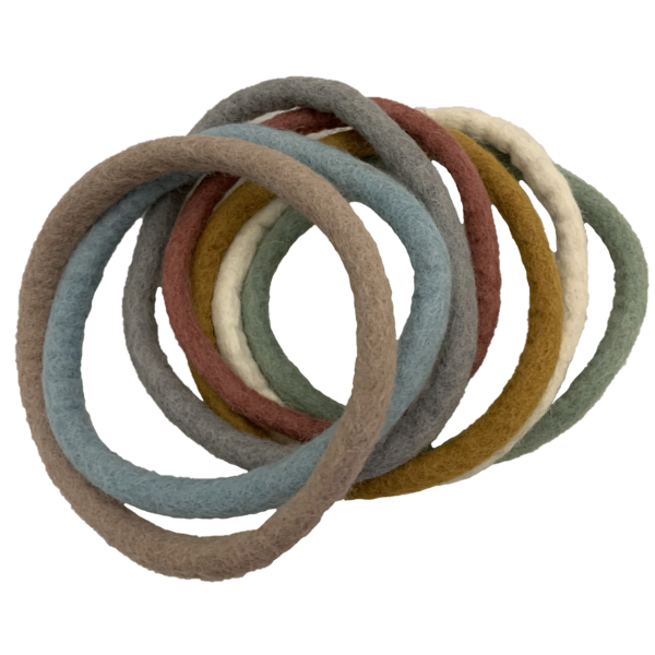 Papoose Toys Papoose Toys Earth Felt Rings Small Set 7pc