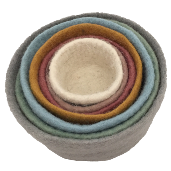 Papoose Toys Papoose Toys Earth Nested Bowl Set 7pc