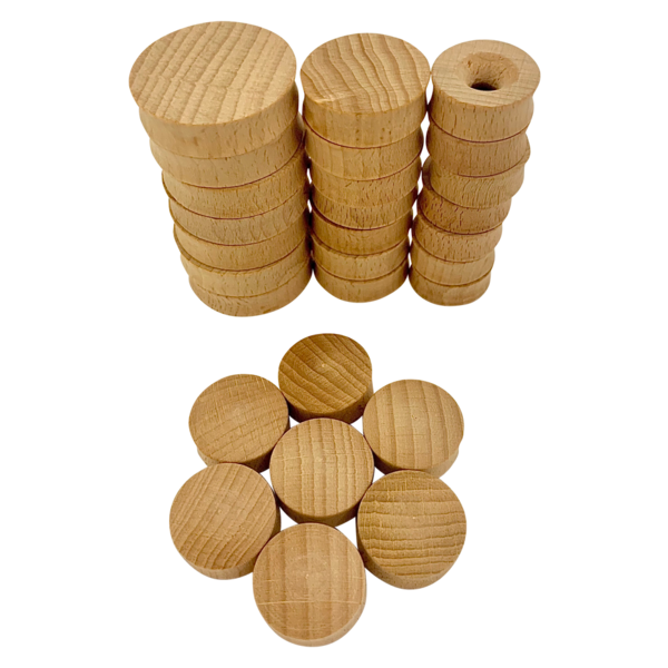 Papoose Toys Papoose Toys Mini Natural Rounds 28pc