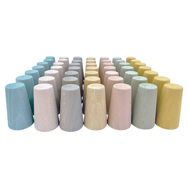 Papoose Toys Papoose Toys Mini Pastel Cones 49pc