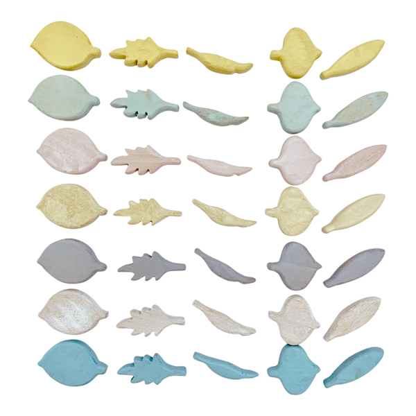 Papoose Toys Mini-Pastell-Blattformen/35 Teile