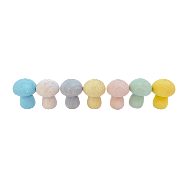 Papoose Toys Papoose Toys Mini Pastel Mushroom 7pc