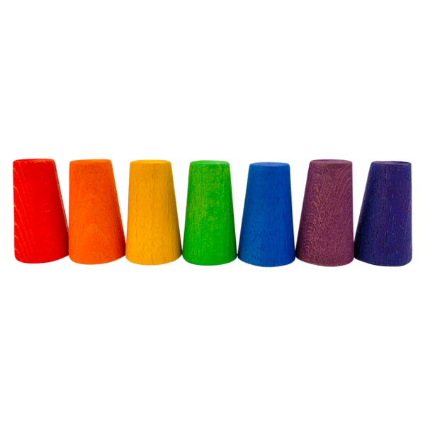 Papoose Toys Papoose Toys Mini Rainbow Cones 7pc