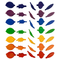 Papoose Toys Papoose Toys Mini Rainbow Leaf Shape 35pc
