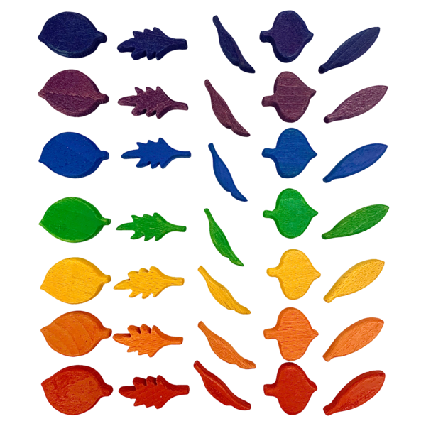 Papoose Toys Papoose Toys Mini Rainbow Leaf Shape 35pc