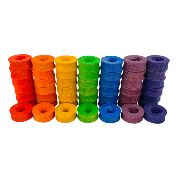 Papoose Toys Papoose Toys Mini Rainbow Ring 2.5cm 49pc