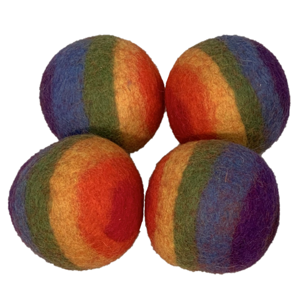 Papoose Toys Papoose Toys Rainbow Ball 7.5cm 4pieces