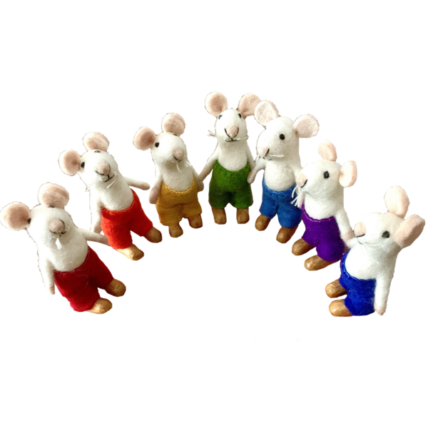 Papoose Toys Regenbogenmäuse/7-teilig