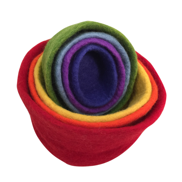 Papoose Toys Papoose Toys Rainbow Nested Bowls 7 pc