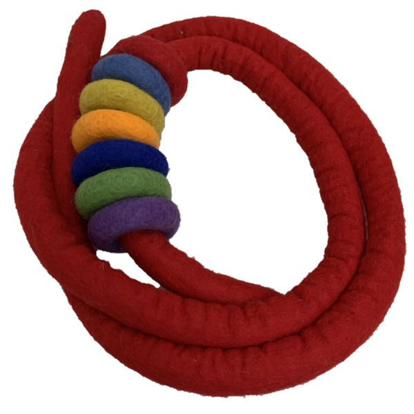 Papoose Toys Papoose Toys Red Felt Rope and 7 Felt Doughnuts