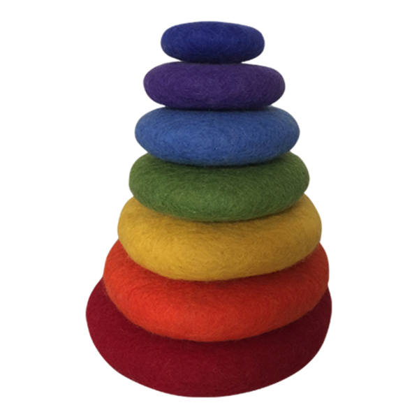 Papoose Toys Kurzes Regenbogen-Stapelset/7-teilig