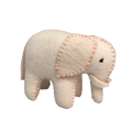 Papoose Toys Papoose Toys White Elephant Pink Stitching