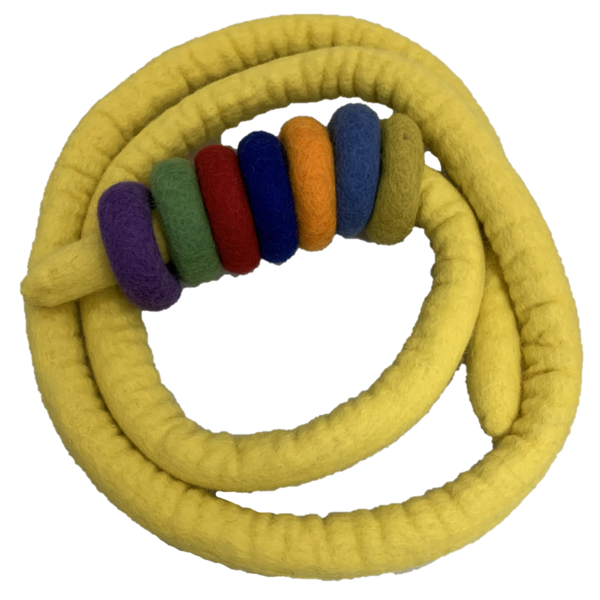 Papoose Toys Papoose Toys Yellow Felt Rope and 7 Felt Doughnuts