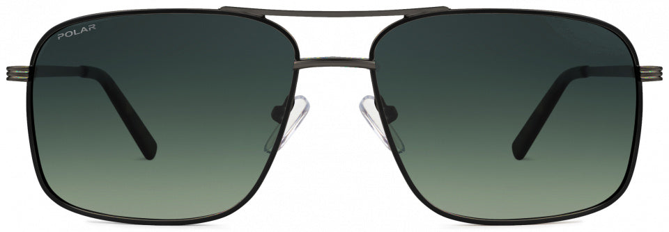 Sonnenbrille Aviator 672 Polarisiert Katze. 4 Edelstahl schwarz/schwarz