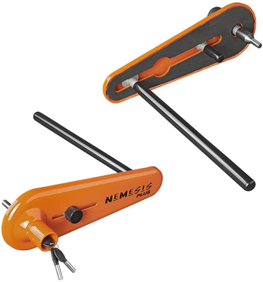 Fullstop Nemesis Plus Radklemme SCM für Wohnmobile orange