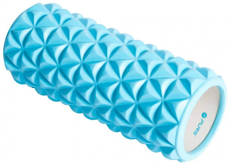Pure2improve Yogaroller 33 x 14 cm EVA PVC lichtblauw wit