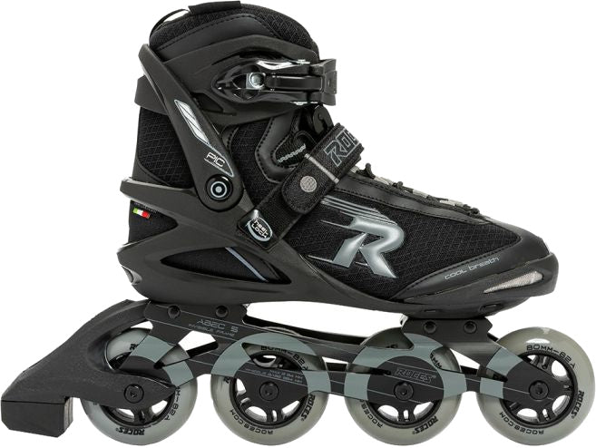 inline skates Pic softboot 82A zwart grijs maat 44