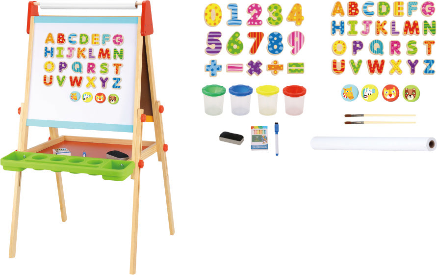 Tooky Toy 2-in-1 Lerntafel magnetisch/Kreidetafel 56 Teile
