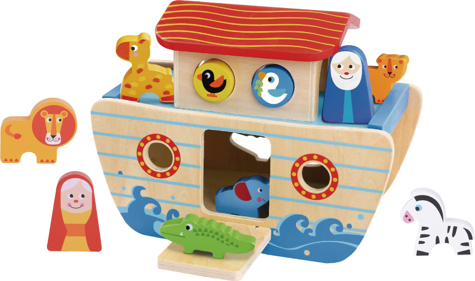 Tooky Toy Arche Noah Holzboot 24 Monate 18 Teile