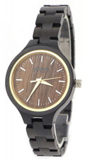 Wave hawaii Horloge Citizen Miyota dames 3,5 cm hout bruin zwart